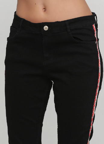 Джинси Zara завужені однотонні чорні джинсові бавовна