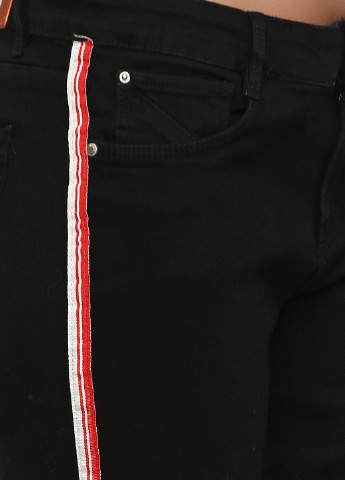 Джинси Zara завужені однотонні чорні джинсові бавовна