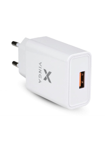 Зарядное устройство (VWCQAW) Vinga qc3.0 quick wall charger 1xusb 18w max (253507159)