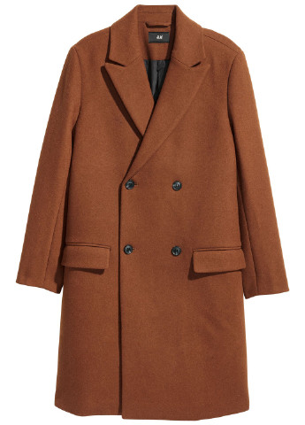 Коричневое демисезонное Пальто двубортное H&M