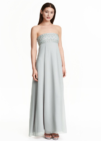 Сіра вечірня сукня H&M однотонна