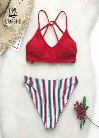 Червоний літній купальник CUPSHE