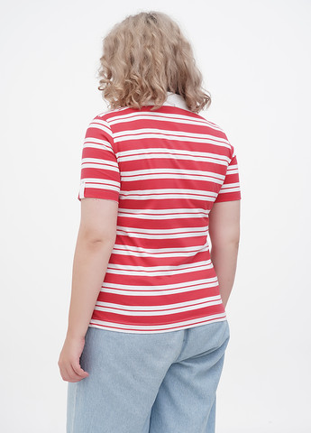 Красная женская футболка-поло Collection L в полоску