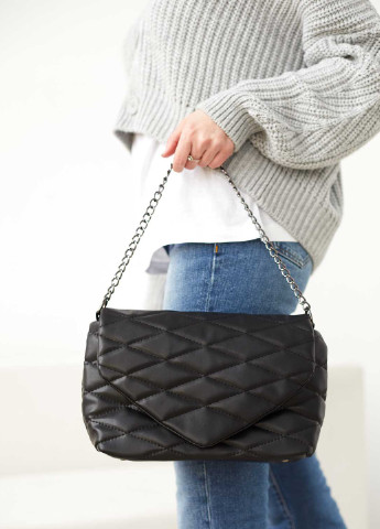 Сумка жіноча крос боді екошкіра стьобана (wel-60004) Чорна WeLassie (253982866)