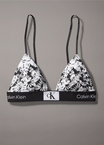 Чорно-білий демісезонний комплект (бюстгальтер, трусики) Calvin Klein