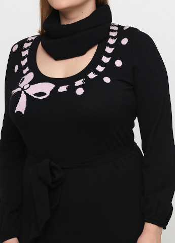 Черное кэжуал платье Maria Grazia Severi с рисунком