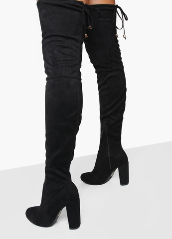 Осенние сапоги ботфорты Boohoo завязки