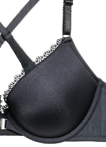 Чёрный бюстгальтер H&M с косточками