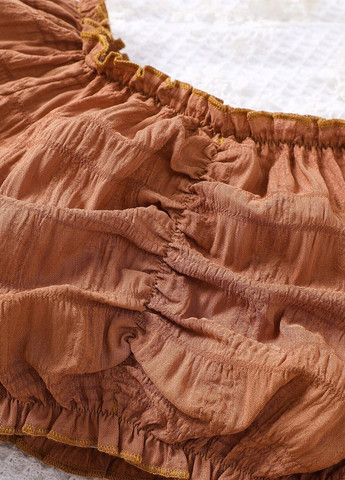 Коричневий літній костюм (топ, штани) SHEIN