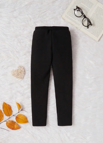 Черные зимние леггинсы SHEIN