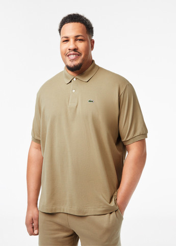 Светло-коричневая футболка-поло для мужчин Lacoste с логотипом