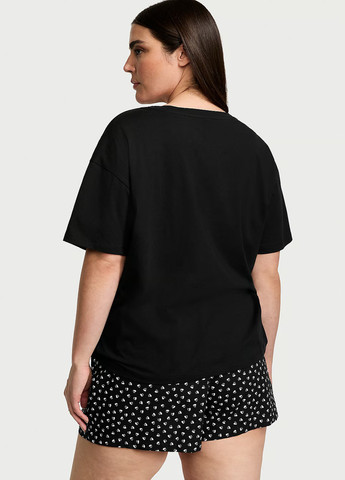 Черная всесезон пижама (футболка, шорты) футболка + шорты Victoria's Secret