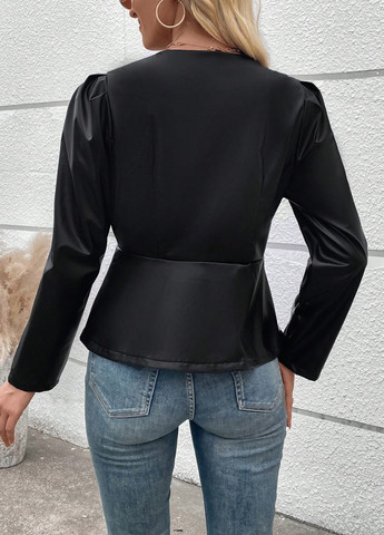 Чорна демісезонна куртка куртка-піджак SHEIN