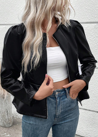 Чорна демісезонна куртка куртка-піджак SHEIN