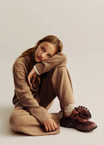 Коричневий демісезонний комплект двійка для дівчинки Zara