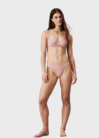 Розовый балконет бюстгальтер Calvin Klein с косточками полиамид