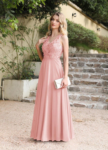 Рожева вечірня сукня а-силует SHEIN однотонна