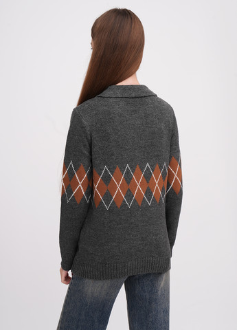 Темно-серый демисезонный свитер пуловер EQUILIBRI