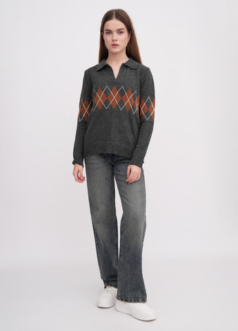 Темно-серый демисезонный свитер пуловер EQUILIBRI