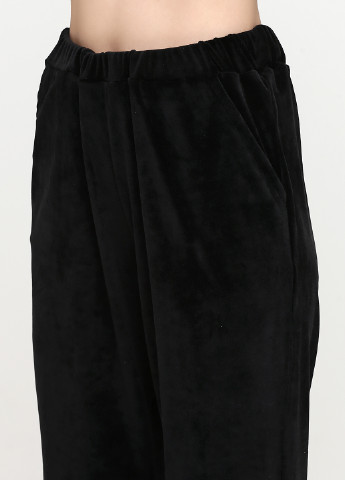Костюм (світшот, брюки) VL однотонний чорний спортивний велюр, поліестер