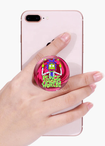 Попсокет (Popsockets) тримач для смартфону Рік Санчез Рік і Морті (Rick Sanchez Rick and Morty) (8754-2941) Чорний MobiPrint (229014749)