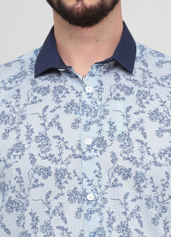 Голубой кэжуал рубашка с цветами Primark