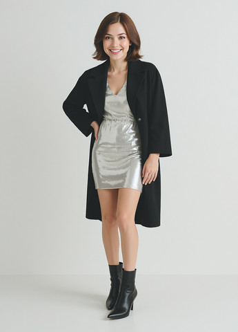 Серебряное кэжуал платье Reserved однотонное