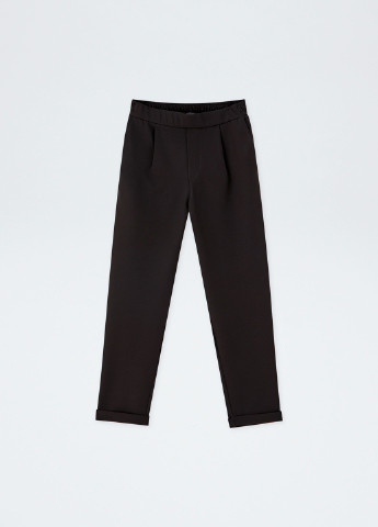 Черные кэжуал демисезонные укороченные, зауженные брюки Pull & Bear