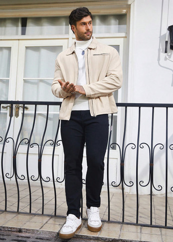 Светло-бежевая зимняя куртка SHEIN