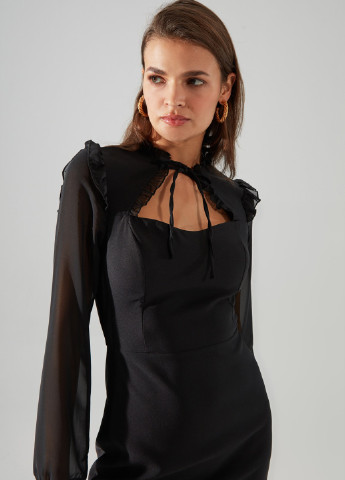 Черное кэжуал платье футляр Trendyol