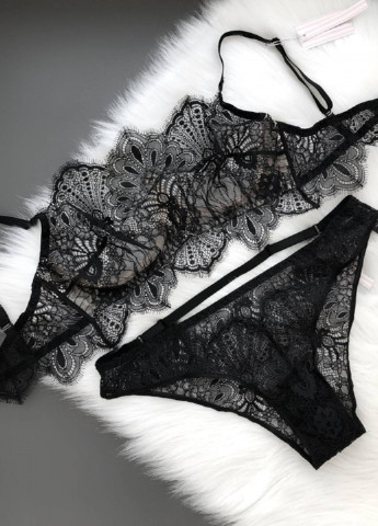 Черный демисезонный комплект (бюстгальтер, трусики) MARTA lingerie