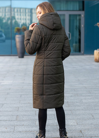 Оливкова (хакі) демісезонна куртка-пальто пандора MioRichi