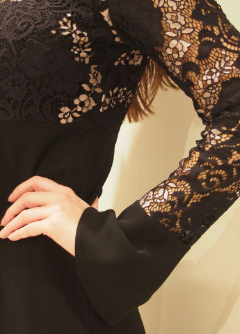 Черное кэжуал платье с длинным рукавом Kocca однотонное