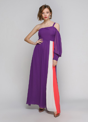 Фиолетовое вечернее платье с открытыми плечами Babylon однотонное
