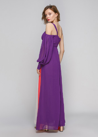 Фиолетовое вечернее платье с открытыми плечами Babylon однотонное