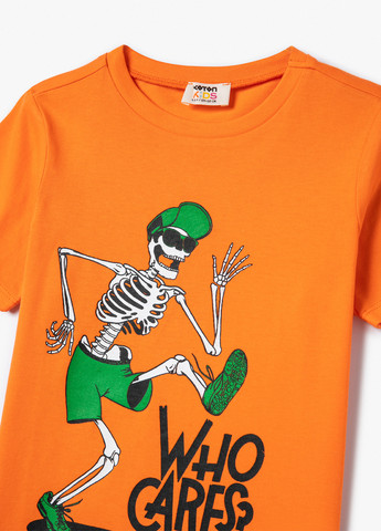 Оранжевая летняя футболка KOTON