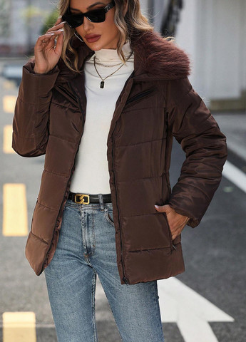 Коричневая демисезонная куртка SHEIN