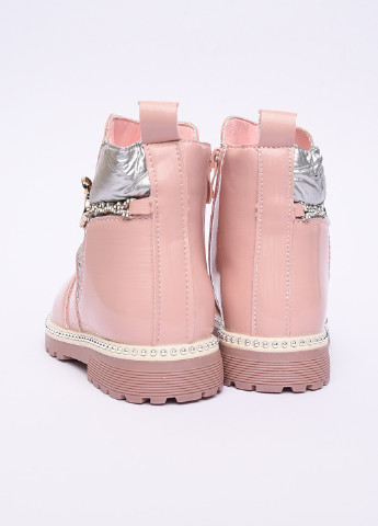 Розовые кэжуал осенние ботинки детские демисезон розовые на флисе Let's Shop