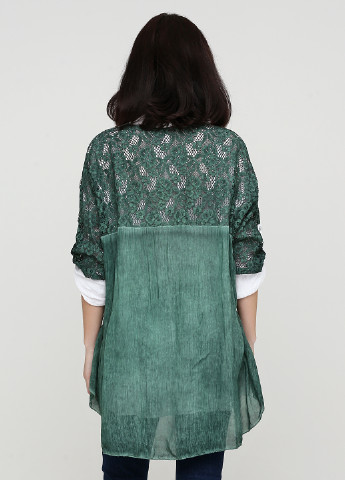 Темно-зелений демісезонний комплект (туніка, блуза) Made in Italy