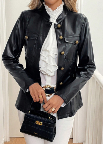 Чорна демісезонна куртка SHEIN