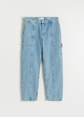Джинси Reserved карго однотонні блакитні джинсові бавовна