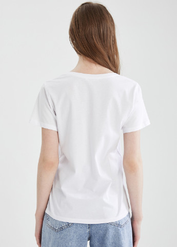 Чорно-біла літня футболка DeFacto