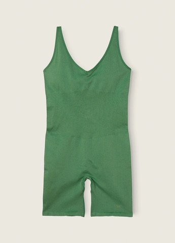 Комбинезон Victoria's Secret комбинезон-шорты однотонный зелёный спортивный полиэстер