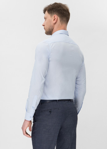 Голубой классическая рубашка однотонная NAVI с длинным рукавом