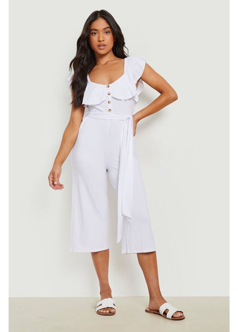 Комбінезон Boohoo однотонний білий кежуал віскоза