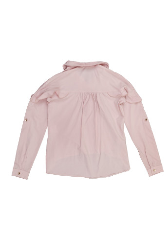 Розовая однотонная блузка на запах Luxik демисезонная