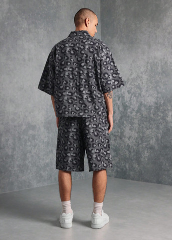 Серый летний костюм (рубашка, шорты) с шортами SHEIN