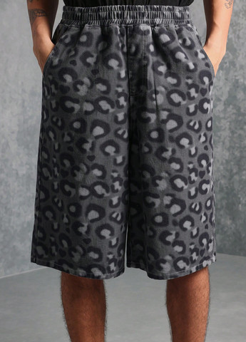 Серый летний костюм (рубашка, шорты) с шортами SHEIN