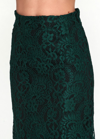 Костюм (блуза, юбка) Y-TWO юбочный орнамент темно-зелёный деловой