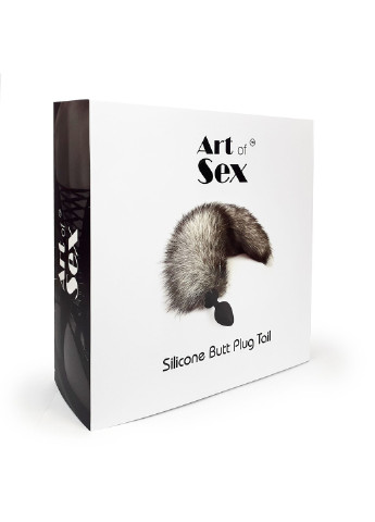 Силіконова анальна пробка з хвостом із натурального хутра size M Artctic fox Art of Sex (254785181)
